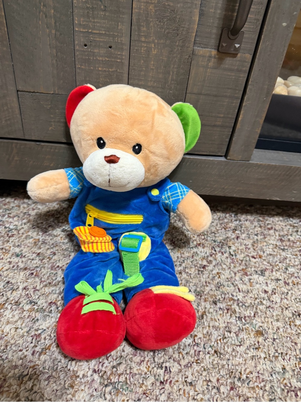Plush Activity Bear toddler sensory motor advancement play stuffed animal